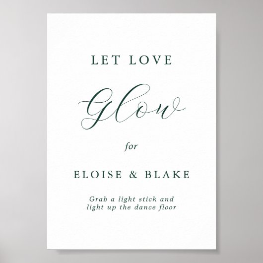 Emerald Greenery  Botanical Laat Liefde Glow Poster (Voorkant)