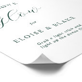 Emerald Greenery  Botanical Laat Liefde Glow Poster (Hoek)