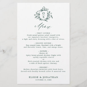 Emerald Greenery Botanisch Trouwmenu