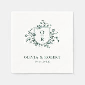 Emerald Greenery  Botanische Bloemen Huwelijk Servet (Voorkant)