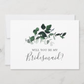 Emerald Greenery Bridesmaid proposal Kaart (Voorkant)