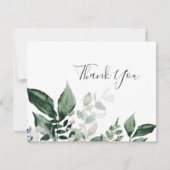 Emerald Greenery Carte de remerciements (Devant)