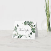 Emerald Greenery Carte de remerciements (Devant)