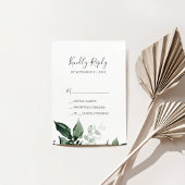 Emerald Greenery Carte RSVP de mariage simple
