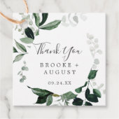 Emerald Greenery Dank je Bedankjes Labels (Voorkant)