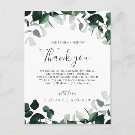 Emerald Greenery Dank je wel Kaart (Voorkant)