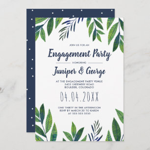 Emerald Greenery Engagement Party Kaart