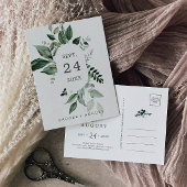 Emerald Greenery Enregistrer la date Carte postale