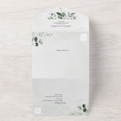 Emerald Greenery Eucalyptus Botanical Wedding All In One Uitnodiging (Buitenkant)