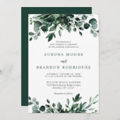 Emerald Greenery Eucalyptus Botanical Wedding Invi Kaart (Voorkant / Achterkant)