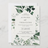 Emerald Greenery Eucalyptus Botanical Wedding Kaart (Voorkant)