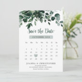 Emerald Greenery Eucalyptus Botanical Wedding Save The Date (Staand voorkant)