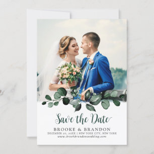 Emerald Greenery Eucalyptus Botanical Wedding Save The Date