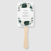 Emerald Greenery Eucalyptus Floral Wedding Program Handwaaier (Voorkant)