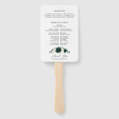 Emerald Greenery Eucalyptus Floral Wedding Program Handwaaier (Achterkant)