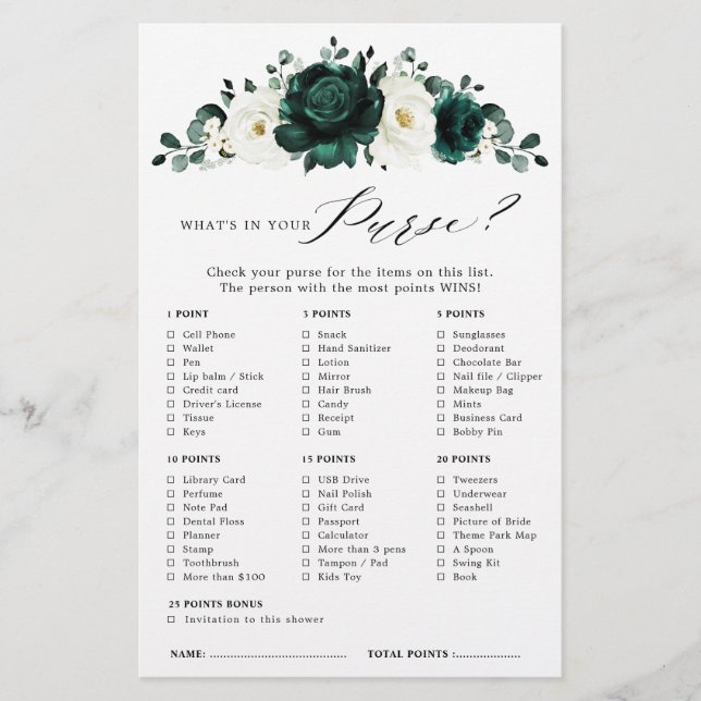 Emerald Greenery Eucalyptus Vrijgezellenfeest Game (Voorkant)