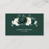 Emerald Greenery Eucalyptus White Floral QR code Informatiekaartje (Achterkant)