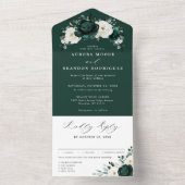 Emerald Greenery Eucalyptus White Floral Wedal A All In One Uitnodiging (Binnen)