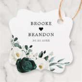 Emerald Greenery Eucalyptus White Floral Wedding Bedankjes Labels (Achterkant)