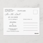 Emerald Greenery Eucalyptus White Save the Date Briefkaart (Achterkant)