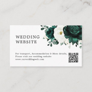 Emerald Greenery Eucalyptus White Wedding Website Informatiekaartje