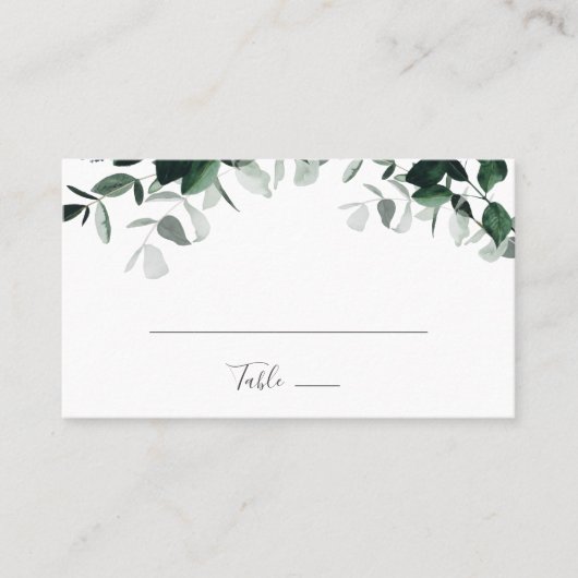 Emerald Greenery Flat Wedding Plaatskaartje (Voorkant)