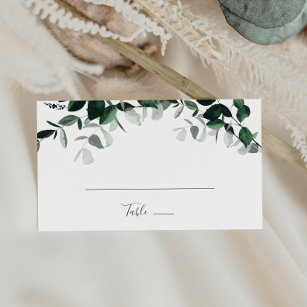 Emerald Greenery Flat Wedding Plaatskaartje