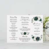 Emerald Greenery Floral Mariage Tri-Fold Programme (Debout devant)