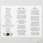 Emerald Greenery Floral Mariage Tri-Fold Programme (Dos)