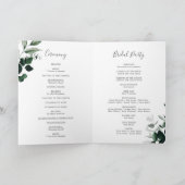 Emerald Greenery Folded Wedding Programma (Binnen)