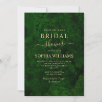 Emerald Greenery & Gold Bridal Shower Invitation