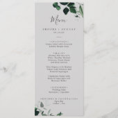 Emerald Greenery | Gray Weddenrenmenu Menu (Voorkant)