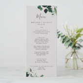 Emerald Greenery | Gray Weddenrenmenu Menu (Staand voorkant)