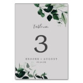 Emerald Greenery | Grijs tabelnummer Kaart (Achterkant)