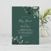 Emerald Greenery | Groen Baby shower Kaart (Staand voorkant)