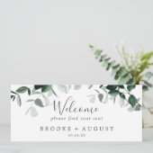 Emerald Greenery Hanging Seating Chart Header (Staand voorkant)