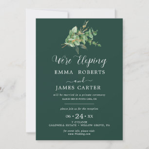 Emerald Greenery Invitation de réception de mari