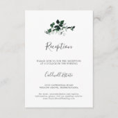 Emerald Greenery Mariage Réception Insertion Carte (Devant)
