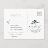 Emerald Greenery Menu Choice Wedding RSVP Briefkaa (Achterkant)