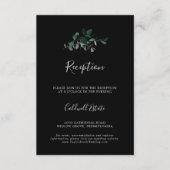 Emerald Greenery | Ontvangst van zwarte bruiloft Informatiekaartje (Voorkant)