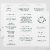 Emerald Greenery Programme Vintage de mariage bota (Devant / Derrière)