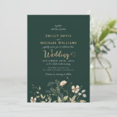 Emerald Greenery Signature Faire-part de mariage (Debout devant)