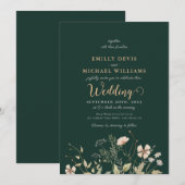 Emerald Greenery Signature Faire-part de mariage (Devant / Derrière)