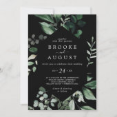 Emerald Greenery | Uitnodiging voor Casual zwarte  (Voorkant)