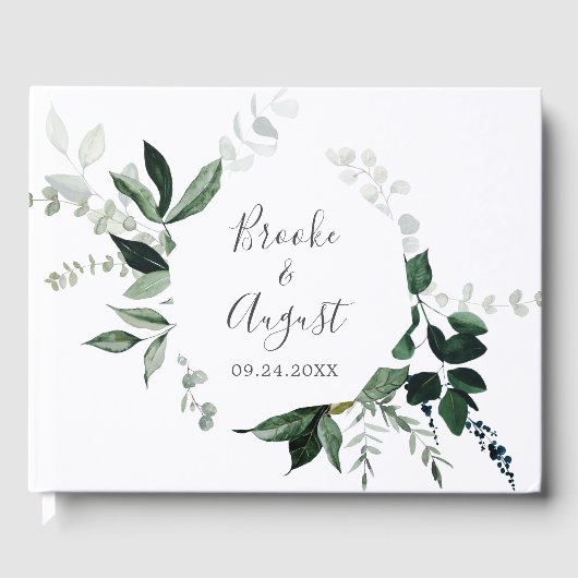 Emerald Greenery Wedding Gastenboek (Voorkant)