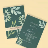 Emerald Greenery Wedding Invitation Kaart
