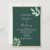 Emerald Greenery Wedding Invitation Kaart (Voorkant)