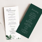 Emerald Greenery Wedding Program Programma