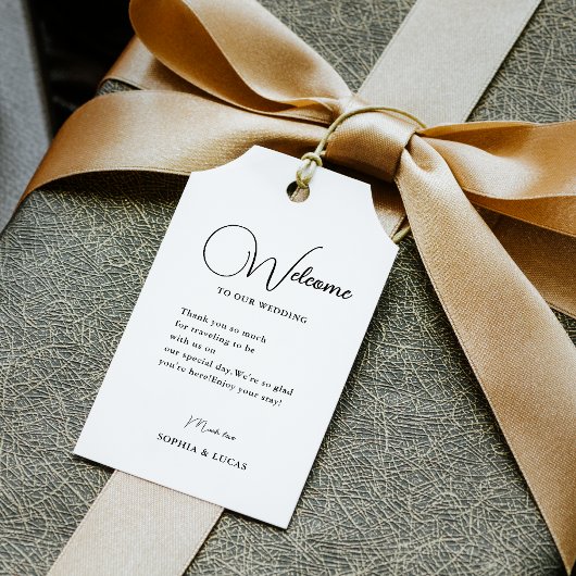 Emerald Greenery Wedding Welcome Gift Labels Cadeaulabel