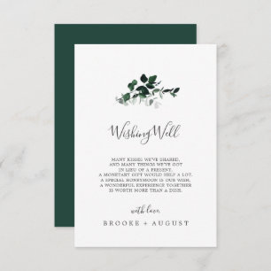Emerald Greenery Wedding Wishing Well Kaart